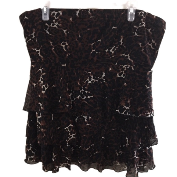 Leopard Print Layered Tube Top - Picture 1 of 4